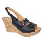 Sandale dama din piele naturala cu platforme de 8.5 cm Negru Floral BVS46XNF